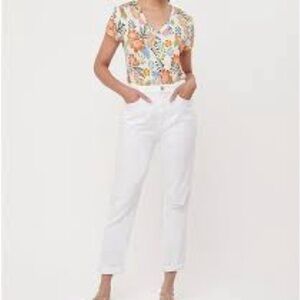 Loft Slim Pocket Lean Boyfriend Jeans in White